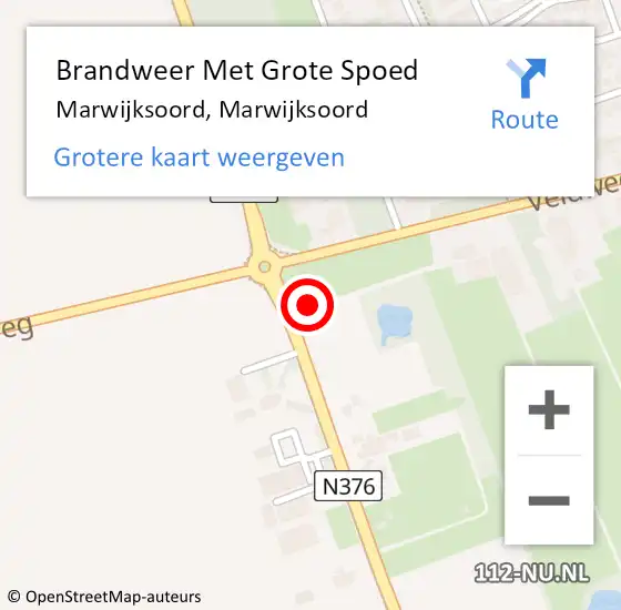 Locatie op kaart van de 112 melding: Brandweer Met Grote Spoed Naar Marwijksoord, Marwijksoord op 23 juli 2023 18:08