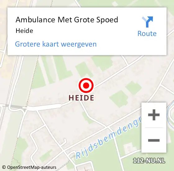 Locatie op kaart van de 112 melding: Ambulance Met Grote Spoed Naar Heide op 23 juli 2023 19:31