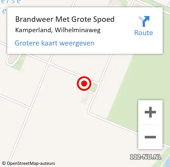 Locatie op kaart van de 112 melding: Brandweer Met Grote Spoed Naar Kamperland, Wilhelminaweg op 24 juli 2023 08:20