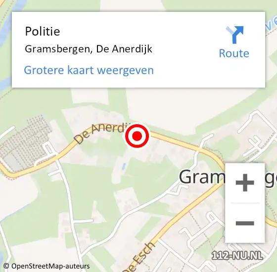 Locatie op kaart van de 112 melding: Politie Gramsbergen, De Anerdijk op 24 juli 2023 10:34