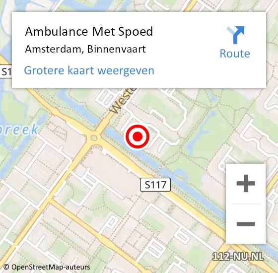 Locatie op kaart van de 112 melding: Ambulance Met Spoed Naar Amsterdam, Binnenvaart op 24 juli 2023 12:39