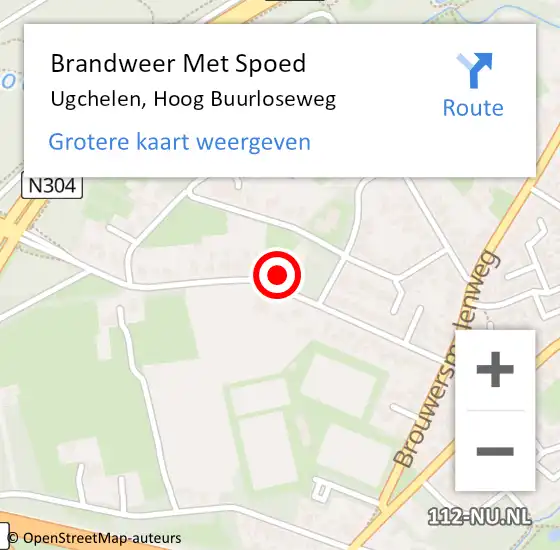 Locatie op kaart van de 112 melding: Brandweer Met Spoed Naar Ugchelen, Hoog Buurloseweg op 24 juli 2023 13:48