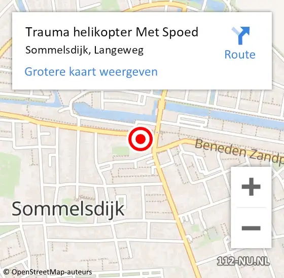 Locatie op kaart van de 112 melding: Trauma helikopter Met Spoed Naar Sommelsdijk, Langeweg op 24 juli 2023 14:14