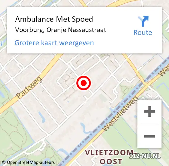 Locatie op kaart van de 112 melding: Ambulance Met Spoed Naar Voorburg, Oranje Nassaustraat op 24 juli 2023 15:49