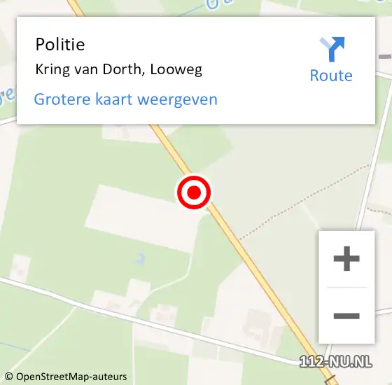 Locatie op kaart van de 112 melding: Politie Kring van Dorth, Looweg op 24 juli 2023 16:28