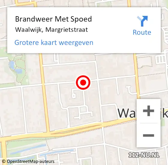 Locatie op kaart van de 112 melding: Brandweer Met Spoed Naar Waalwijk, Margrietstraat op 24 juli 2023 16:32