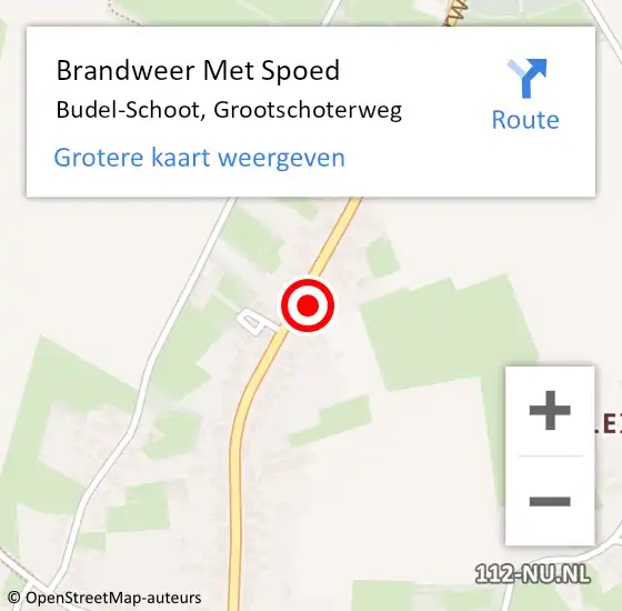 Locatie op kaart van de 112 melding: Brandweer Met Spoed Naar Budel-Schoot, Grootschoterweg op 24 juli 2023 17:27