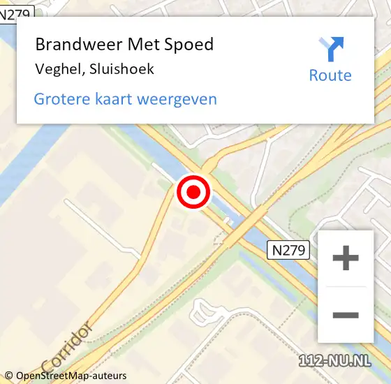 Locatie op kaart van de 112 melding: Brandweer Met Spoed Naar Veghel, Sluishoek op 24 juli 2023 19:54