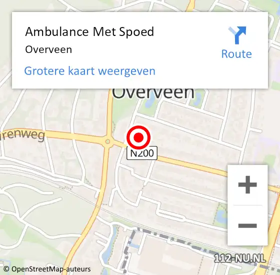 Locatie op kaart van de 112 melding: Ambulance Met Spoed Naar Overveen op 25 juli 2023 09:42
