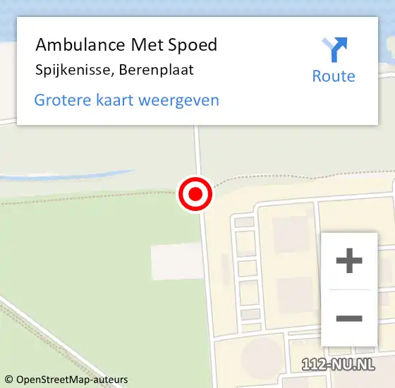 Locatie op kaart van de 112 melding: Ambulance Met Spoed Naar Spijkenisse, Berenplaat op 25 juli 2023 11:38