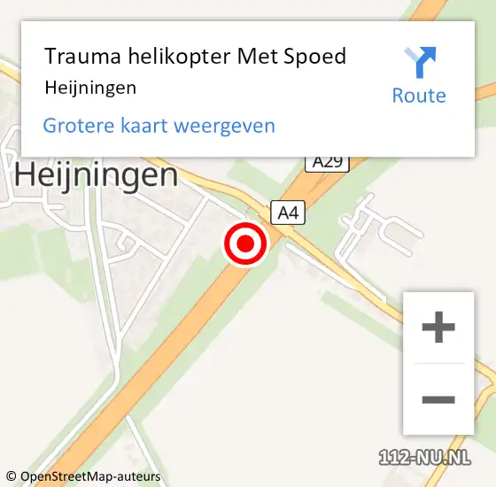 Locatie op kaart van de 112 melding: Trauma helikopter Met Spoed Naar Heijningen op 25 juli 2023 16:54