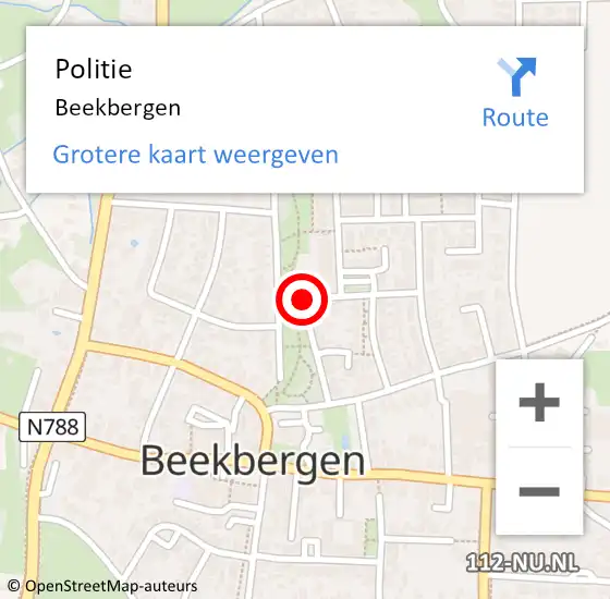 Locatie op kaart van de 112 melding: Politie Beekbergen op 25 juli 2023 16:59
