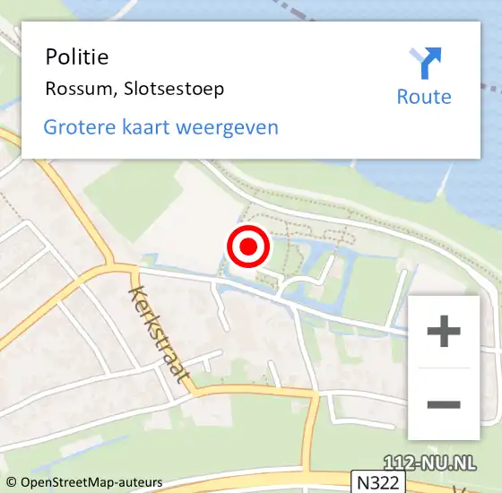 Locatie op kaart van de 112 melding: Politie Rossum, Slotsestoep op 25 juli 2023 17:34