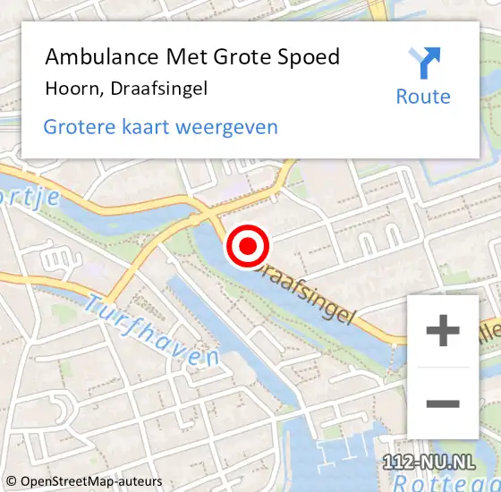 Locatie op kaart van de 112 melding: Ambulance Met Grote Spoed Naar Hoorn, Draafsingel op 25 juli 2023 18:07