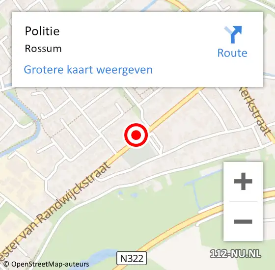 Locatie op kaart van de 112 melding: Politie Rossum op 25 juli 2023 19:03