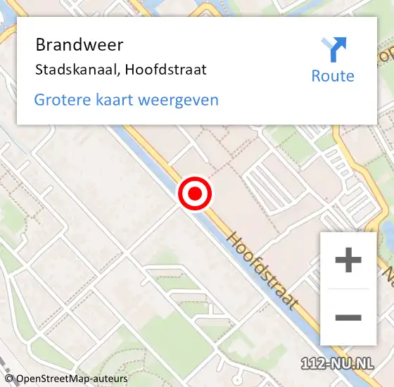 Locatie op kaart van de 112 melding: Brandweer Stadskanaal, Hoofdstraat op 26 juli 2023 03:55