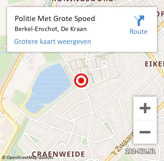Locatie op kaart van de 112 melding: Politie Met Grote Spoed Naar Berkel-Enschot, De Kraan op 26 juli 2023 09:39