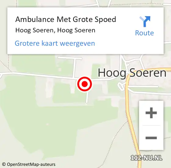 Locatie op kaart van de 112 melding: Ambulance Met Grote Spoed Naar Hoog Soeren, Hoog Soeren op 26 juli 2023 10:57
