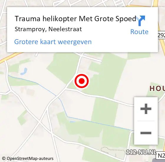 Locatie op kaart van de 112 melding: Trauma helikopter Met Grote Spoed Naar Stramproy, Neelestraat op 26 juli 2023 16:25