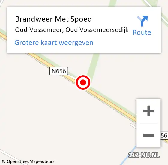 Locatie op kaart van de 112 melding: Brandweer Met Spoed Naar Oud-Vossemeer, Oud Vossemeersedijk op 26 juli 2023 18:23