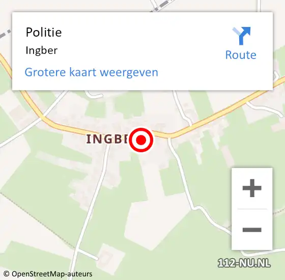 Locatie op kaart van de 112 melding: Politie Ingber op 26 juli 2023 18:32