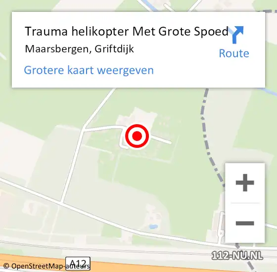 Locatie op kaart van de 112 melding: Trauma helikopter Met Grote Spoed Naar Maarsbergen, Griftdijk op 26 juli 2023 19:54