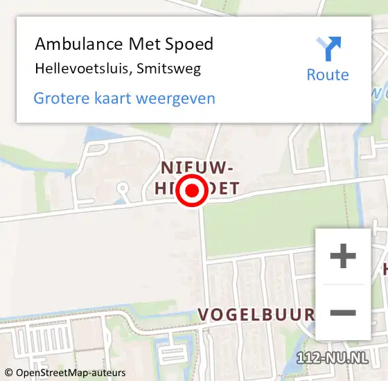 Locatie op kaart van de 112 melding: Ambulance Met Spoed Naar Hellevoetsluis, Smitsweg op 26 juli 2023 20:59