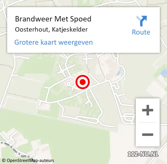 Locatie op kaart van de 112 melding: Brandweer Met Spoed Naar Oosterhout, Katjeskelder op 26 juli 2023 21:19
