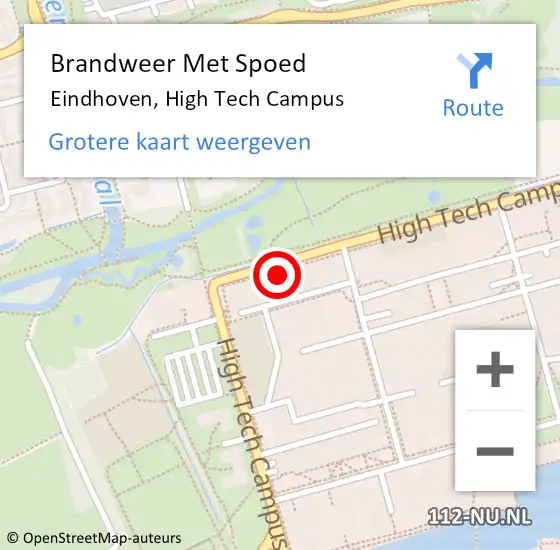 Locatie op kaart van de 112 melding: Brandweer Met Spoed Naar Eindhoven, High Tech Campus op 26 juli 2023 21:19