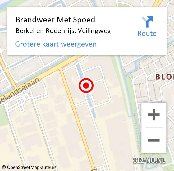 Locatie op kaart van de 112 melding: Brandweer Met Spoed Naar Berkel en Rodenrijs, Veilingweg op 27 juli 2023 00:21