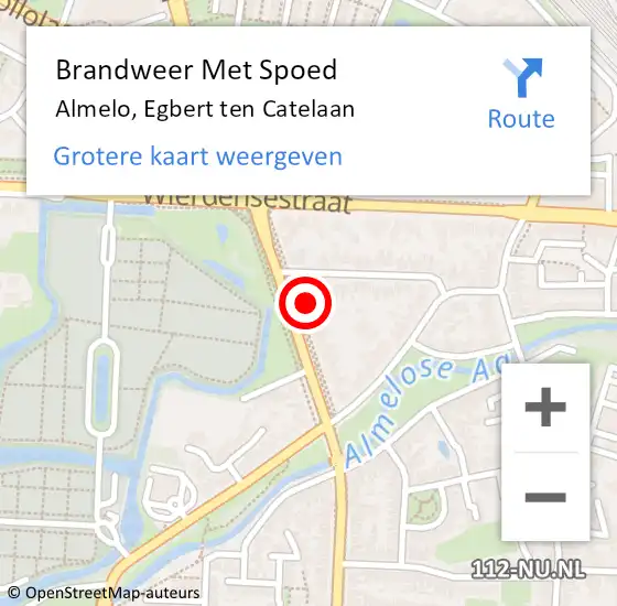 Locatie op kaart van de 112 melding: Brandweer Met Spoed Naar Almelo, Egbert ten Catelaan op 27 juli 2023 01:17