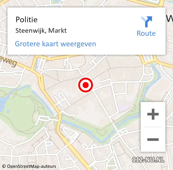 Locatie op kaart van de 112 melding: Politie Steenwijk, Markt op 27 juli 2023 03:29