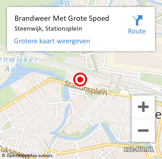 Locatie op kaart van de 112 melding: Brandweer Met Grote Spoed Naar Steenwijk, Stationsplein op 27 juli 2023 05:04