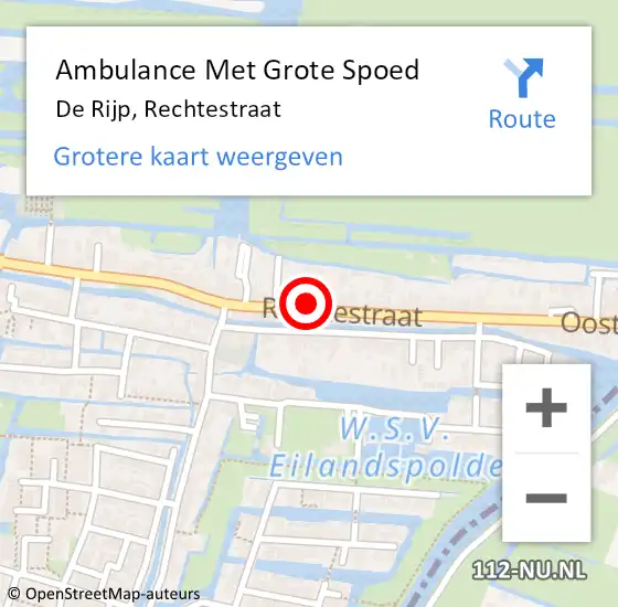 Locatie op kaart van de 112 melding: Ambulance Met Grote Spoed Naar De Rijp, Rechtestraat op 27 juli 2023 12:07