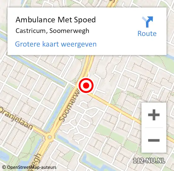 Locatie op kaart van de 112 melding: Ambulance Met Spoed Naar Castricum, Soomerwegh op 27 juli 2023 13:00