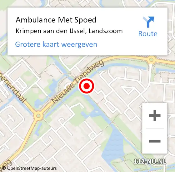 Locatie op kaart van de 112 melding: Ambulance Met Spoed Naar Krimpen aan den IJssel, Landszoom op 27 juli 2023 13:36