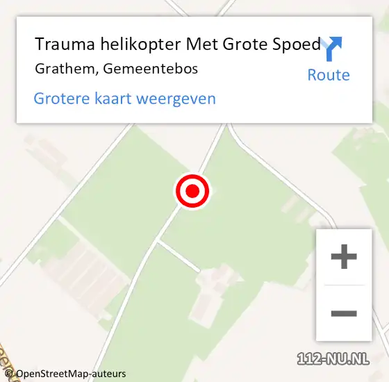 Locatie op kaart van de 112 melding: Trauma helikopter Met Grote Spoed Naar Grathem, Gemeentebos op 27 juli 2023 14:26