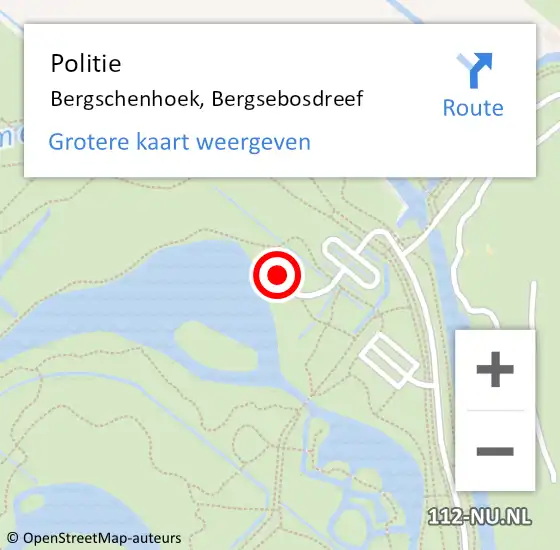 Locatie op kaart van de 112 melding: Politie Bergschenhoek, Bergsebosdreef op 27 juli 2023 15:34