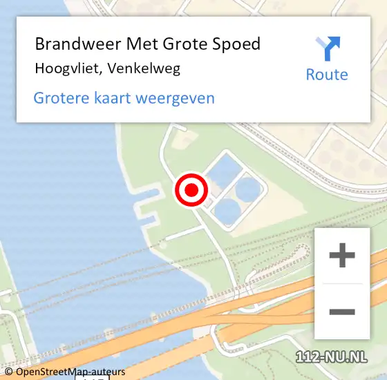 Locatie op kaart van de 112 melding: Brandweer Met Grote Spoed Naar Hoogvliet, Venkelweg op 27 juli 2023 22:11
