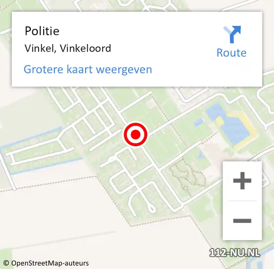 Locatie op kaart van de 112 melding: Politie Vinkel, Vinkeloord op 27 juli 2023 22:50
