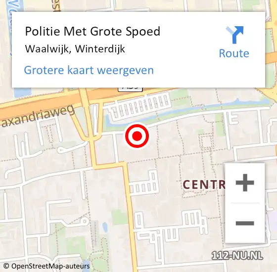 Locatie op kaart van de 112 melding: Politie Met Grote Spoed Naar Waalwijk, Winterdijk op 28 juli 2023 09:53
