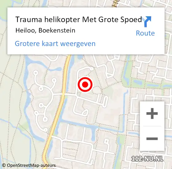 Locatie op kaart van de 112 melding: Trauma helikopter Met Grote Spoed Naar Heiloo, Boekenstein op 28 juli 2023 10:46