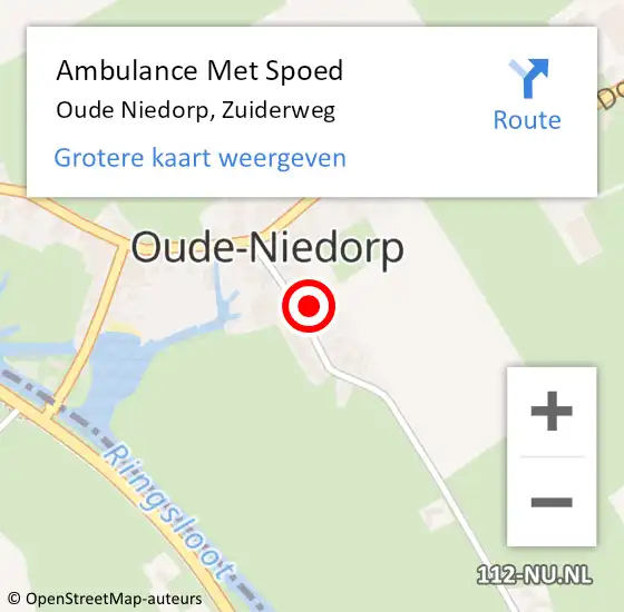 Locatie op kaart van de 112 melding: Ambulance Met Spoed Naar Oude Niedorp, Zuiderweg op 28 juli 2023 13:24
