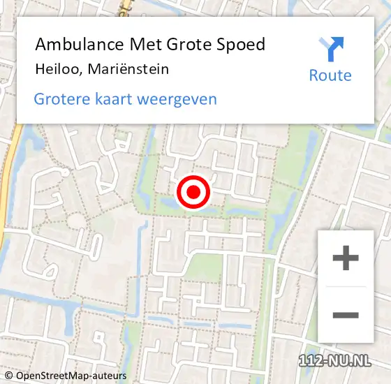 Locatie op kaart van de 112 melding: Ambulance Met Grote Spoed Naar Heiloo, Mariënstein op 29 juli 2023 05:45