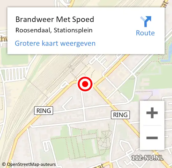 Locatie op kaart van de 112 melding: Brandweer Met Spoed Naar Roosendaal, Stationsplein op 29 juli 2023 06:12
