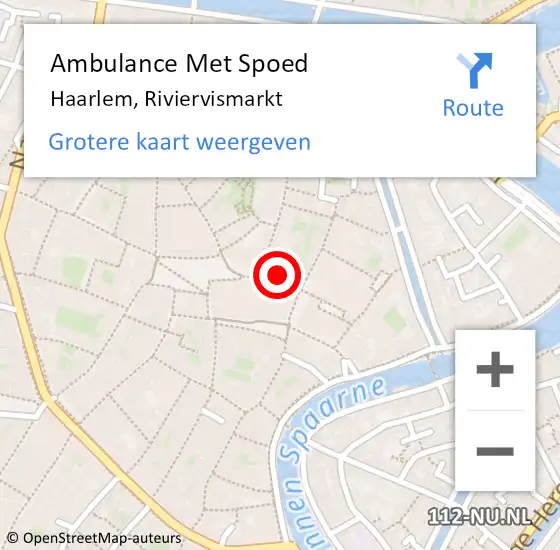 Locatie op kaart van de 112 melding: Ambulance Met Spoed Naar Haarlem, Riviervismarkt op 29 juli 2023 13:30
