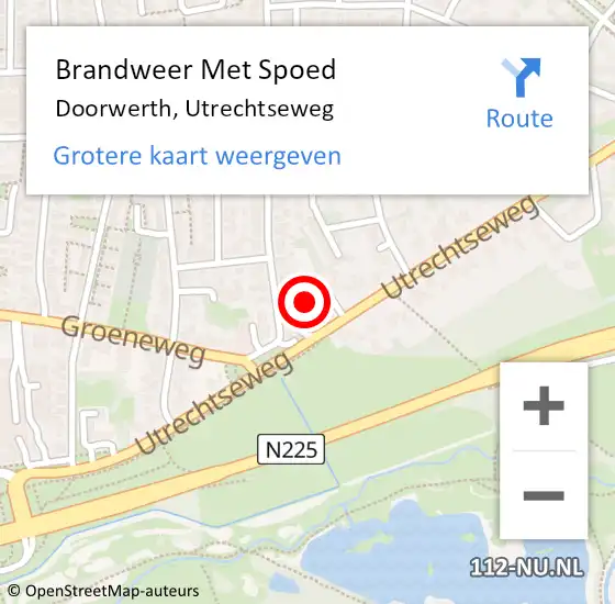 Locatie op kaart van de 112 melding: Brandweer Met Spoed Naar Doorwerth, Utrechtseweg op 29 juli 2023 16:16