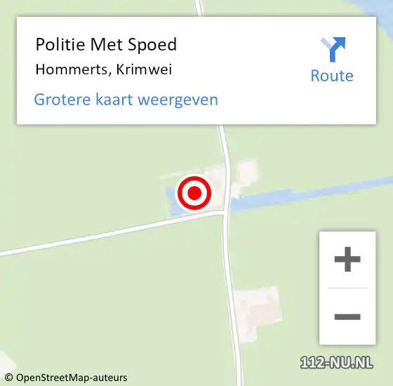 Locatie op kaart van de 112 melding: Politie Met Spoed Naar Hommerts, Krimwei op 29 juli 2023 20:37