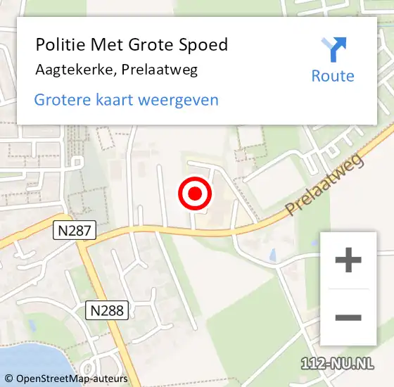 Locatie op kaart van de 112 melding: Politie Met Grote Spoed Naar Aagtekerke, Prelaatweg op 30 juli 2023 09:09