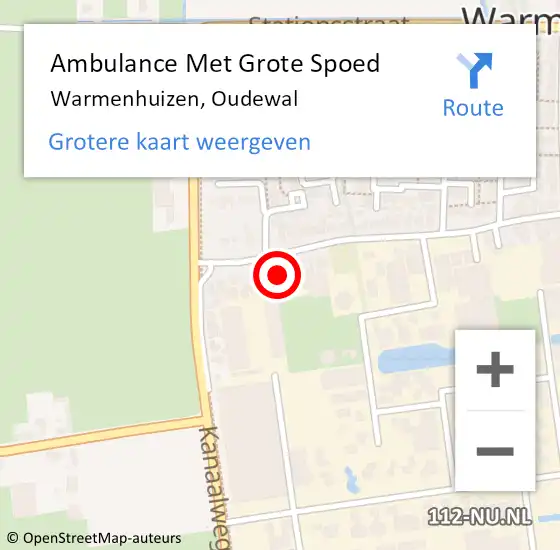 Locatie op kaart van de 112 melding: Ambulance Met Grote Spoed Naar Warmenhuizen, Oudewal op 30 juli 2023 09:12
